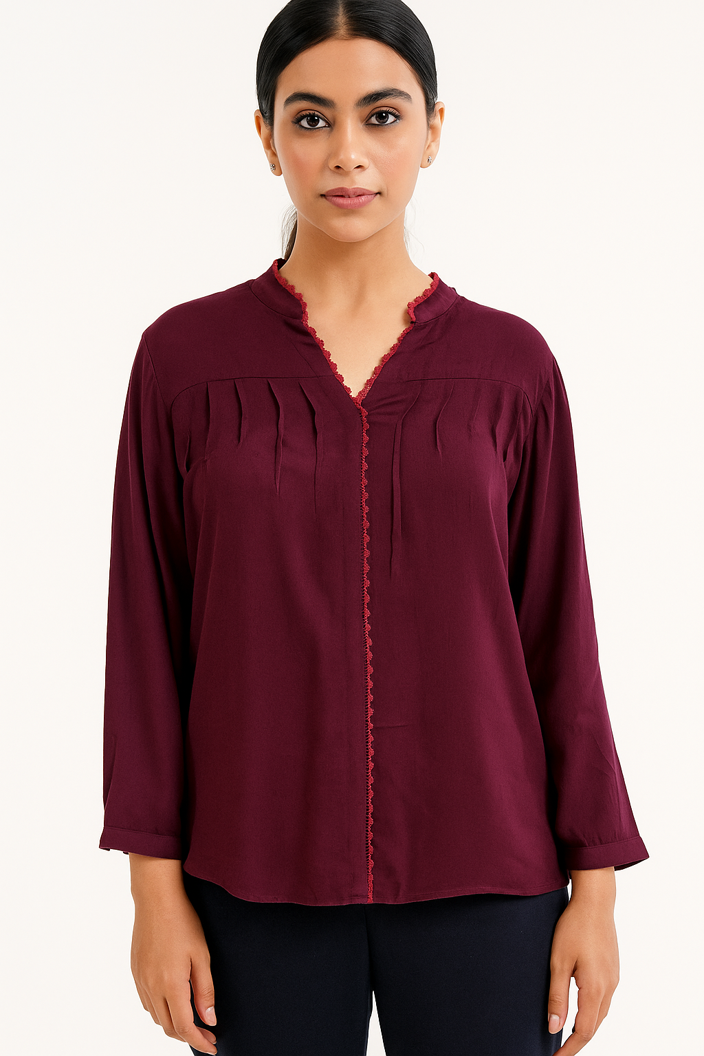 Teal Grace Pleated Top